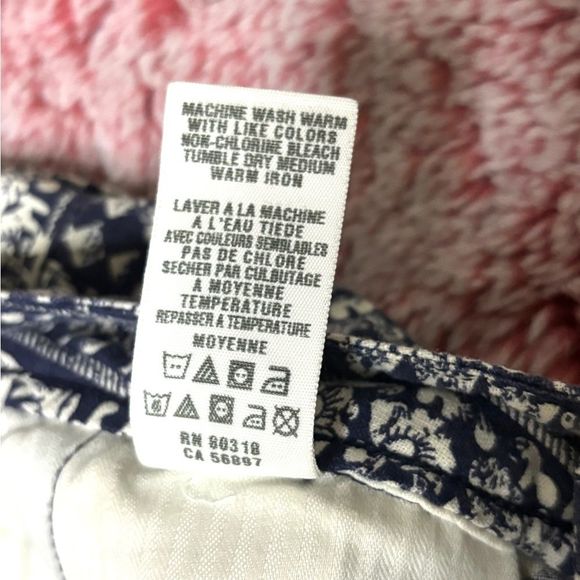 Lucky Brand Blue and White Tribal Printed Linen Blend Shorts - Picture 5 of 9
